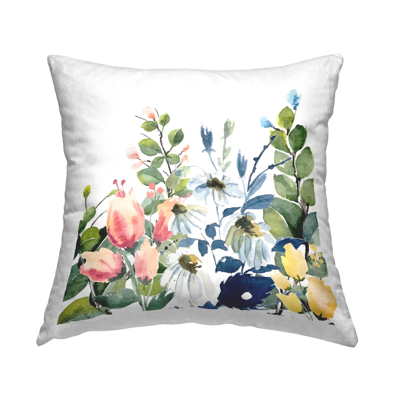 Assorted Spring Blooms Decorative Printed Throw Pillow Design by Kim Allen, 18 x 7 x 18